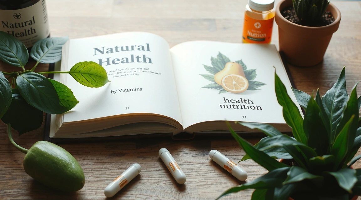 Libros y plantas simbolizando conocimiento y salud natural